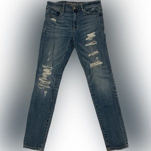 AEO Super Stretch distressed Skinny Jeans